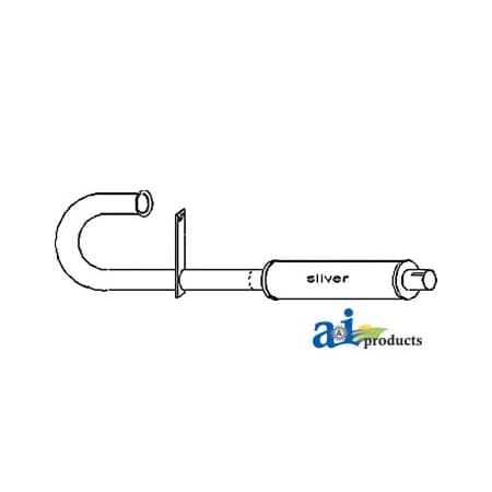 A & I Products Vertical Muffler & Pipe Assembly 46" x14" x3.5" A-FD9010